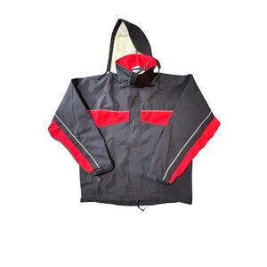 Road Runner Sports Gore-Tex Hooded Jacket Mens Medium Black Red Waterproof Rain